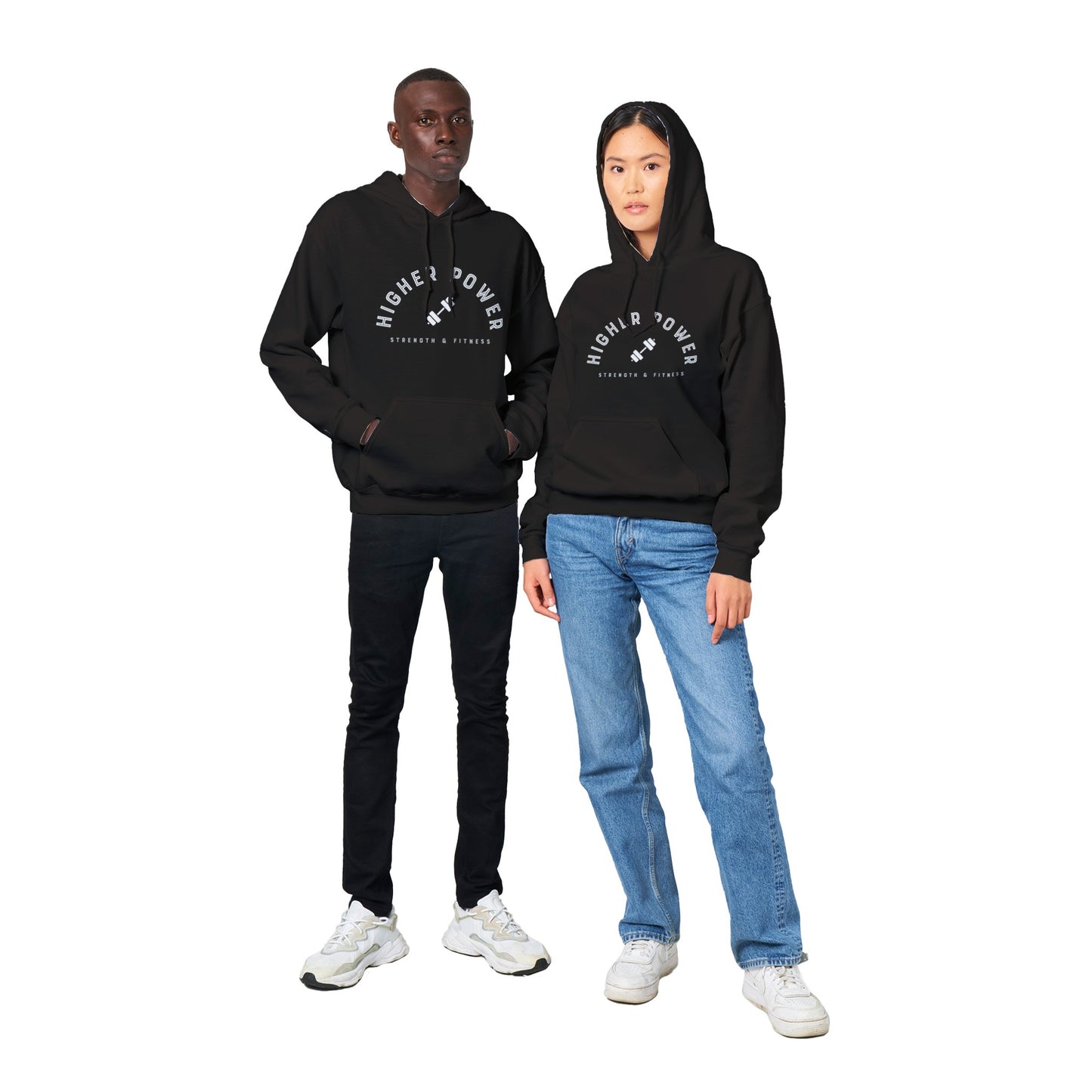 Strength & Fitness - White Logo Hoodie