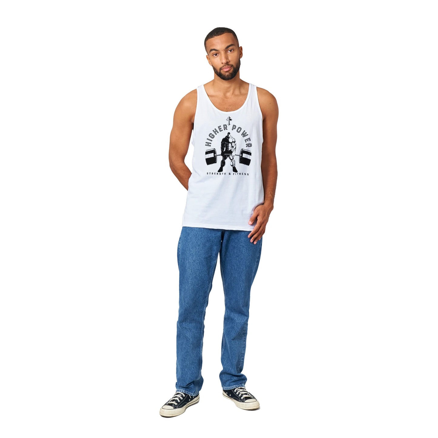 Strongman Unisex Tank Top with Cross