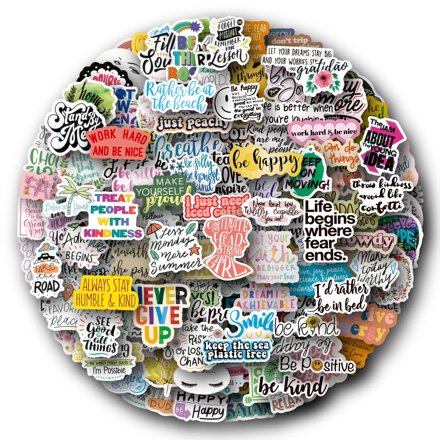 200pcs Inspirational Words Stickers